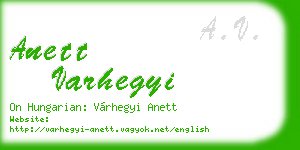 anett varhegyi business card