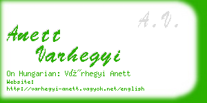 anett varhegyi business card